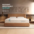Circadia mattress in a bedroom setting with text highlighting support features.