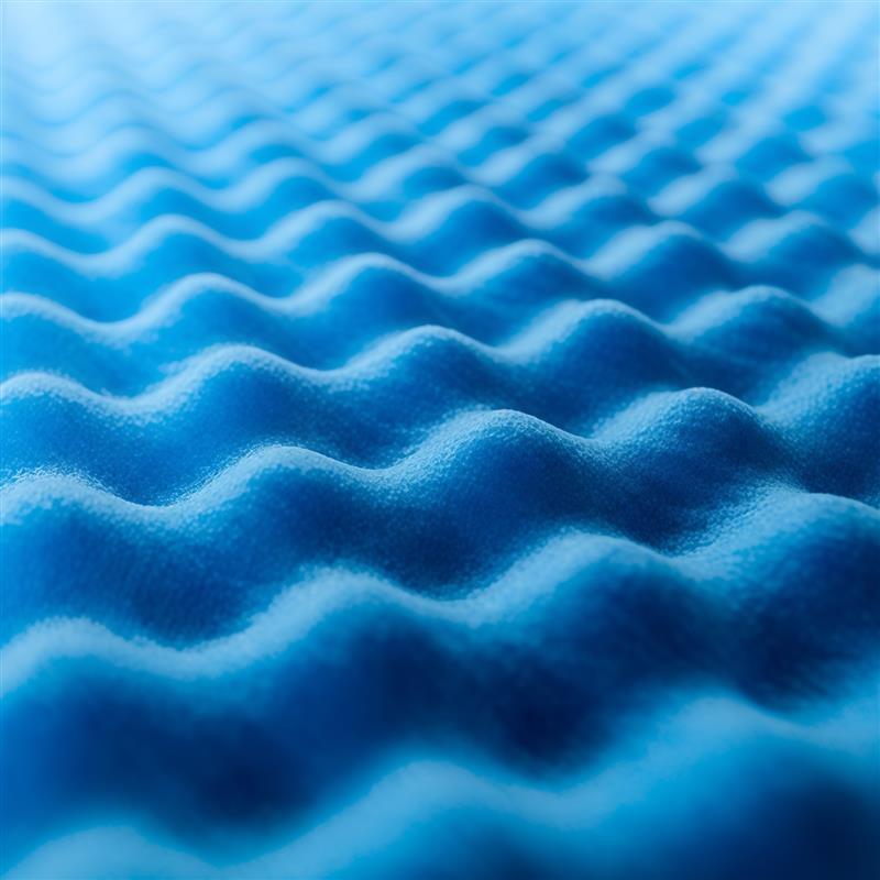 Close-up of blue wavy foam texture