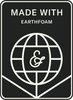Logo with 'Made with Earthfoam' text and a globe design on a black background