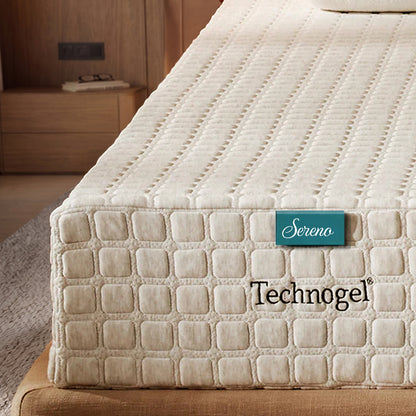 Technogel Sereno mattress with brand logo in a bedroom setting